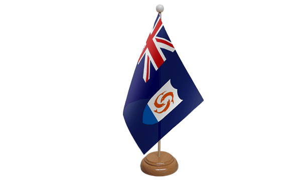 Anguilla Small Flag with Wooden Stand